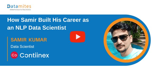 Datamites Data Science Course Success story by Samir